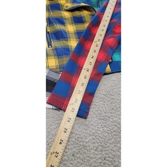 Carmin Women's Tartan Color Block Long Sleeve Patched Plaid Flannel Large - Picture 11 of 15